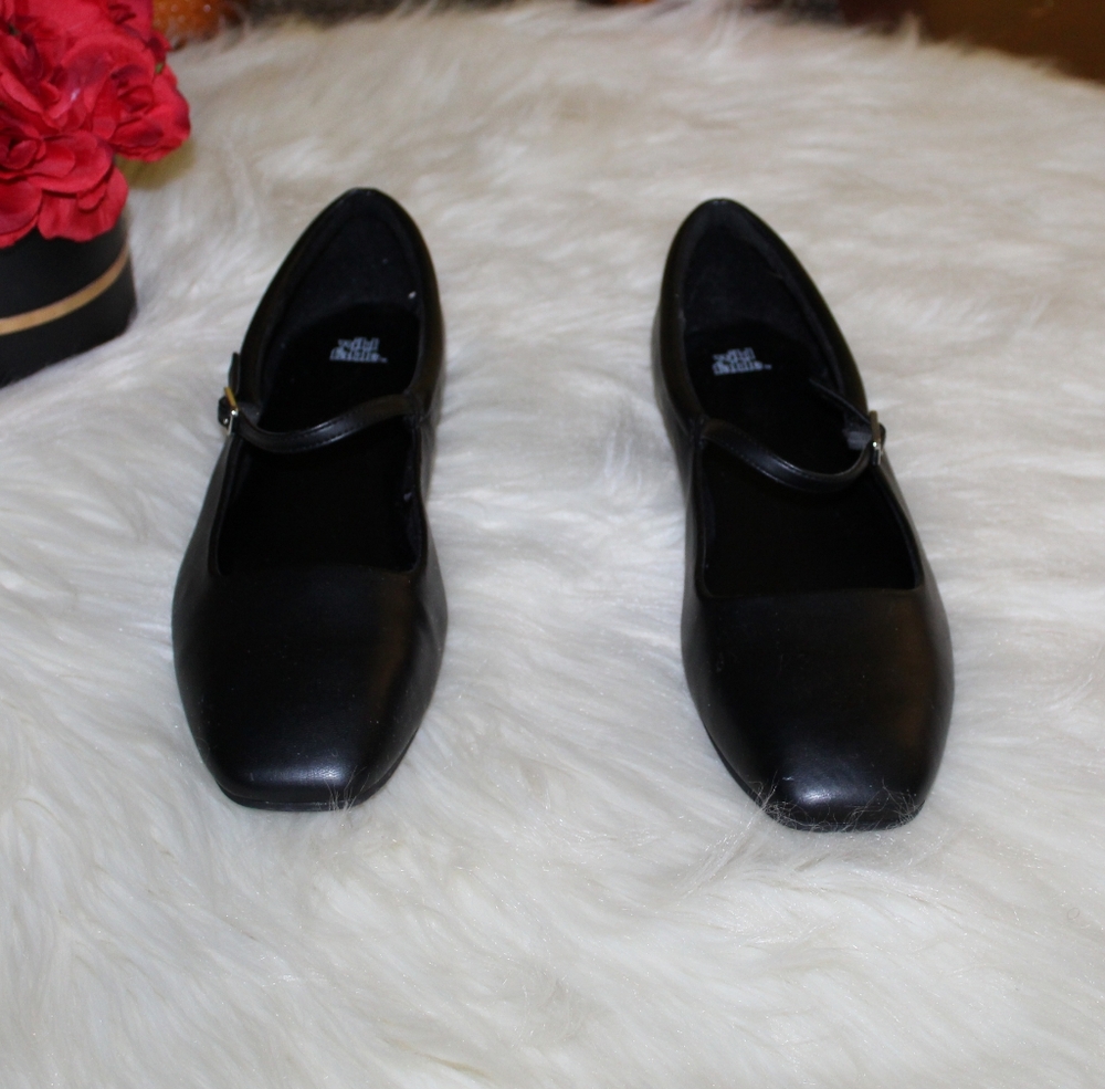 Wild Fable Women's 11 Black Elsa Square Toe Mary Jane Ballet Flats Shoes - Picture 2 of 16